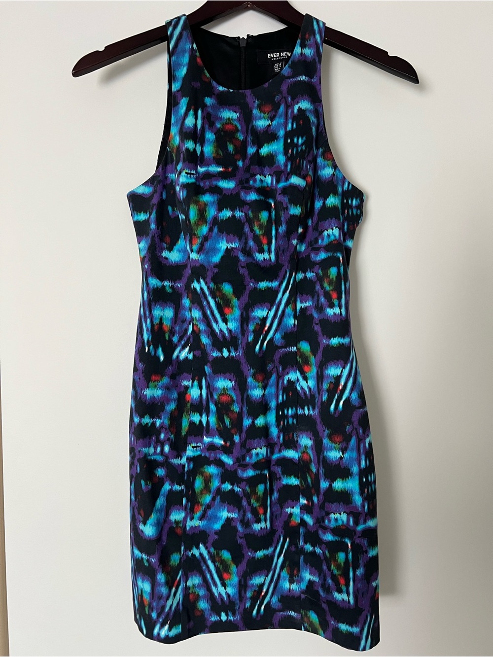 Ever New Blue & Purple Abstract Sheath Dress Size 2